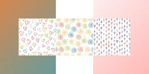 Vintage Floral Stamp Seamless Patterns generated by midjourney