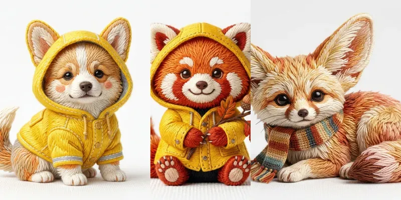 3D Puffy Embroidery Cute Character Creations generated by undefined