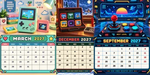 Retro Gaming 2027 Calendar Pages generated by chatgpt-image