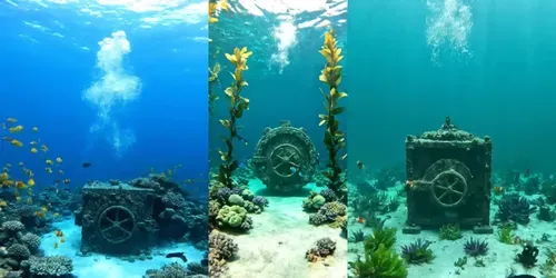 Pov Underwater Treasure Vaults generated by veo