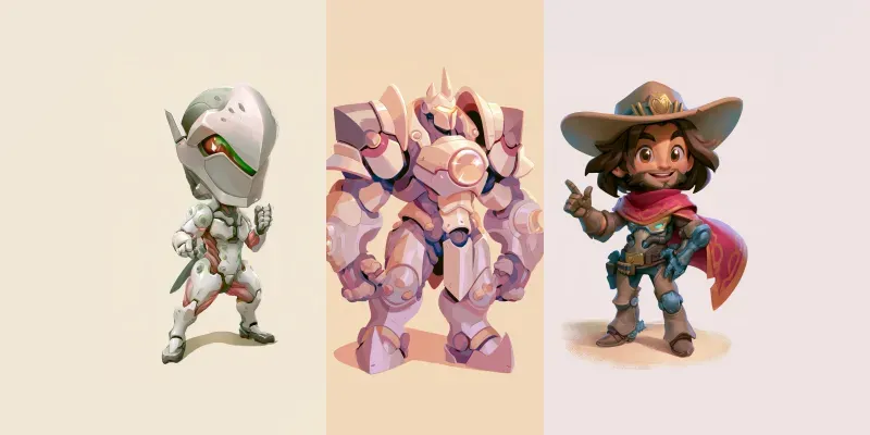Overwatch Chibi Character Designs generated by undefined