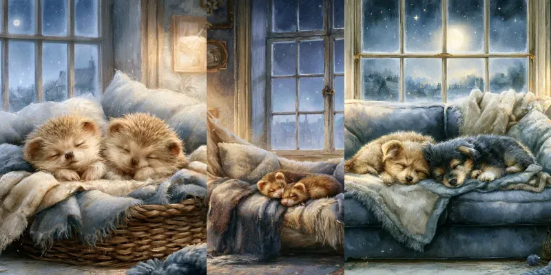 Cozy Bedtime Storybook Illustrations generated by undefined
