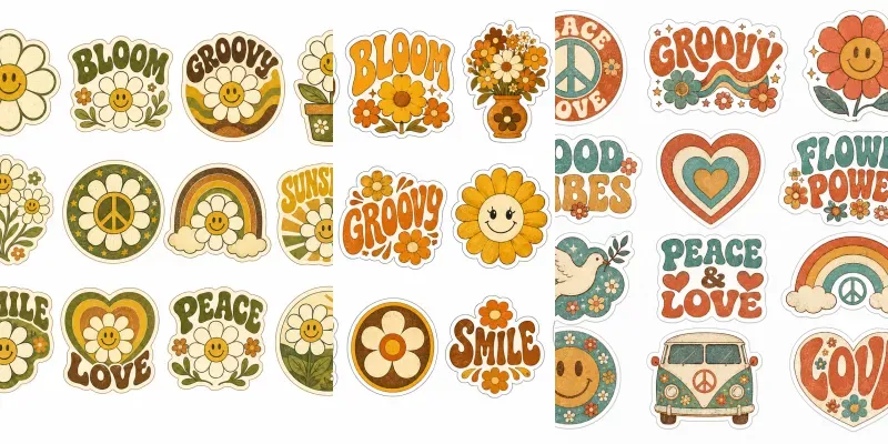 Retro Groovy Sticker Sheet generated by undefined