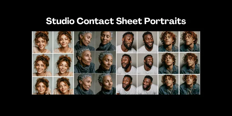 Studio Contact Sheet Portraits generated by undefined