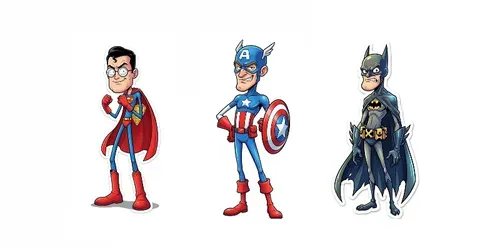 Superhero Cartoon Caricature Characters generated by gemini-image