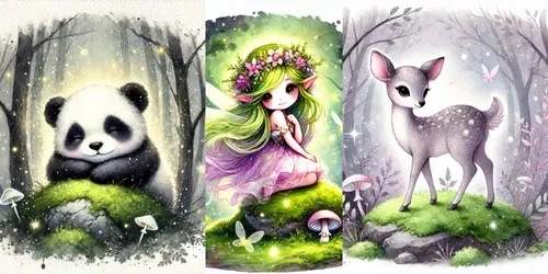 Watercolor Wonders In The Woodlands generated by dalle