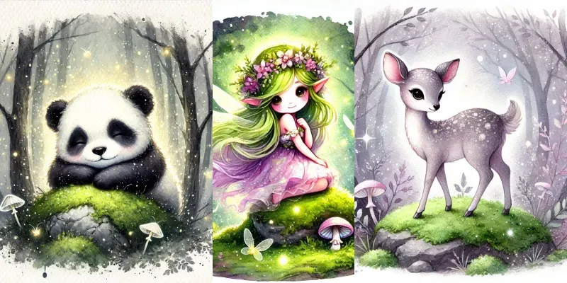 Watercolor Wonders In The Woodlands generated by undefined