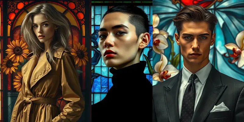 Vintage Botanical Stainedglass Fashion generated by undefined