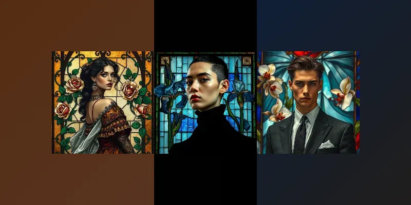 Vintage Botanical Stainedglass Fashion generated by undefined