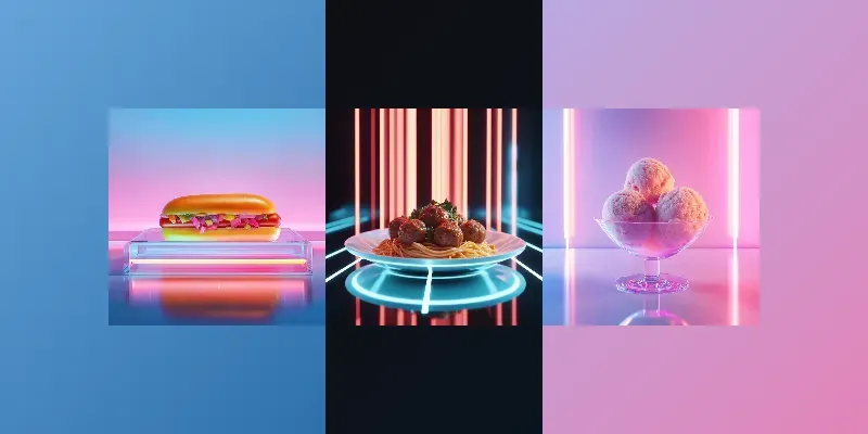 Futuristic Minimalist Food Vibrant & 8k generated by undefined