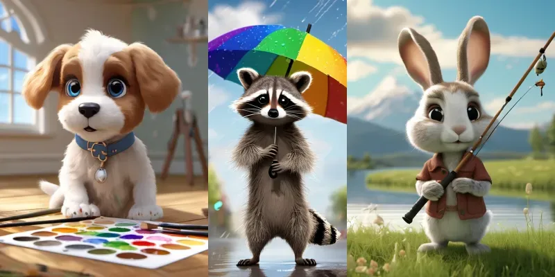 Cute Animals Doing Impossible Things generated by undefined