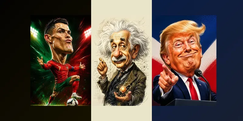 Cinematic Famous Figures 4K Caricatures generated by undefined