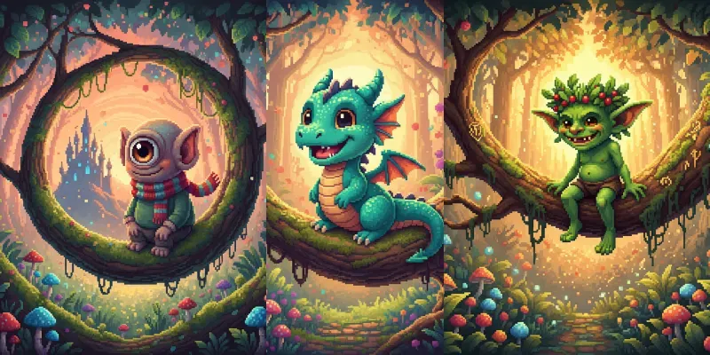 Whimsical Pixel Fantasy Portraits generated by undefined
