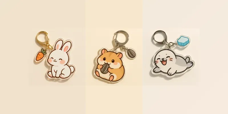 Cute Animal Acrylic Keychain Collections generated by undefined