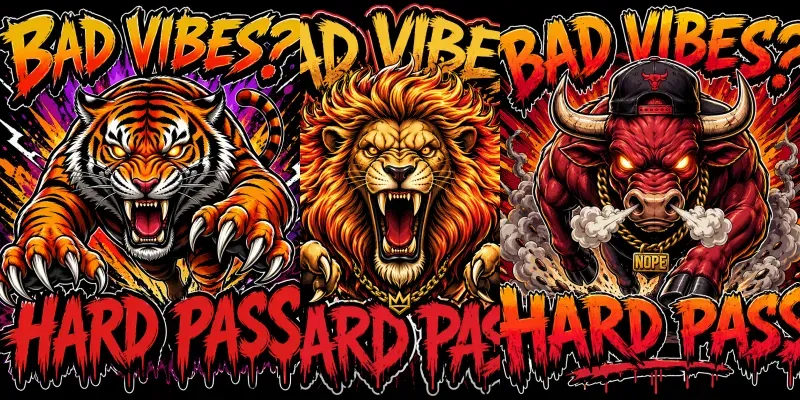 Bad Vibes Hard Pass Aggressive Animals generated by undefined