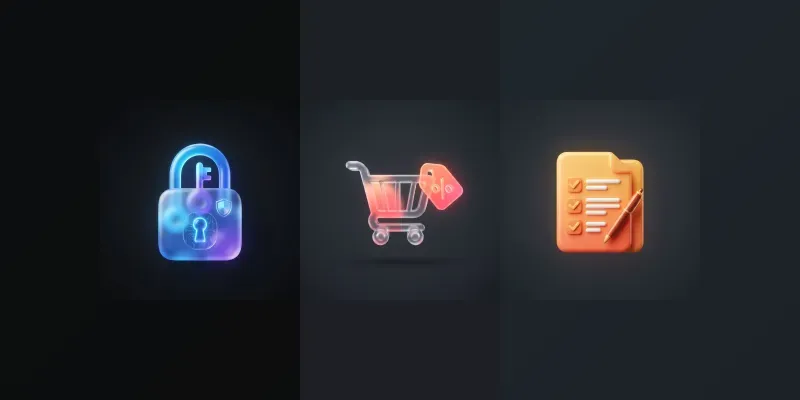 3D UI Mobile App Icons