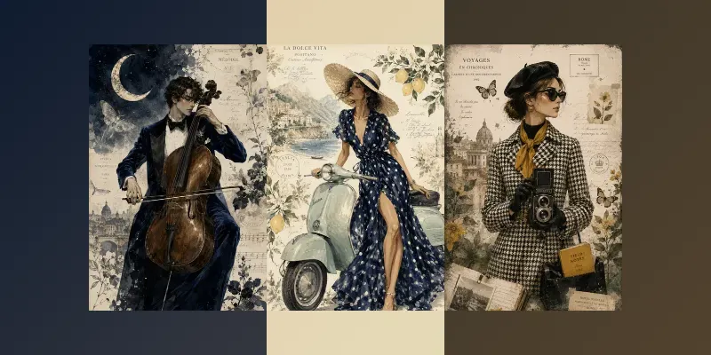 Chic Editorial Haute Couture Characters generated by undefined