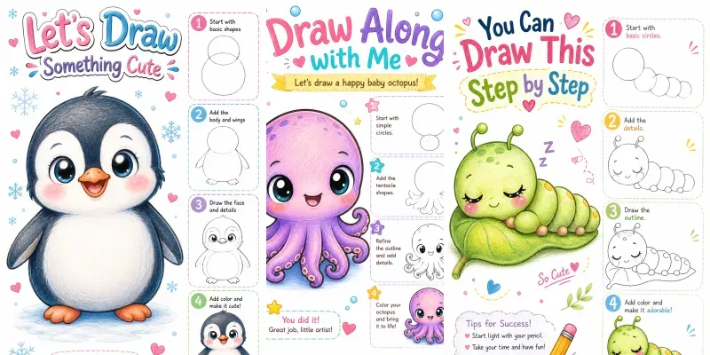 Cute Stepbystep Drawing Guides generated by undefined