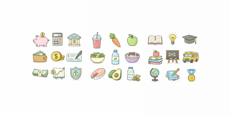 Cute Minimal Doodle Icons generated by undefined