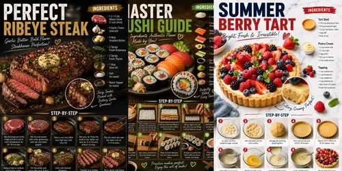 Professional Culinary Recipe Infographics generated by chatgpt-image