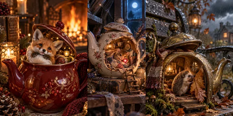 Tiny Animals Inside Teapots