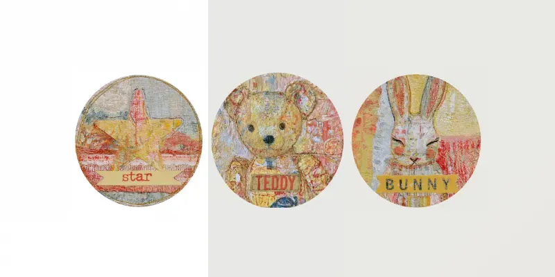 Vintage Textile Collage Stickers generated by undefined
