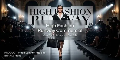 High Fashion Runway Commercial Ads generated by veo