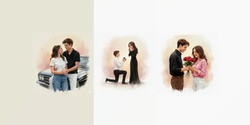 Romantic Couple Oil Paintings generated by gemini-image