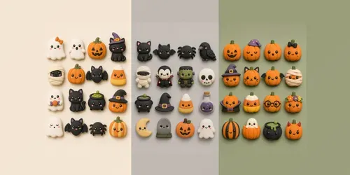 Kawaii Halloween Clay Magnets generated by chatgpt-image