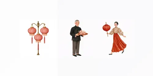 Chinese New Year Watercolor Clipart generated by midjourney