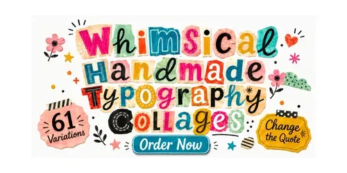 Whimsical Handmade Typography Collages generated by chatgpt-image