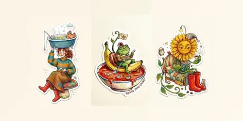 Handdrawn Absurd Sticker Packs generated by gemini-image