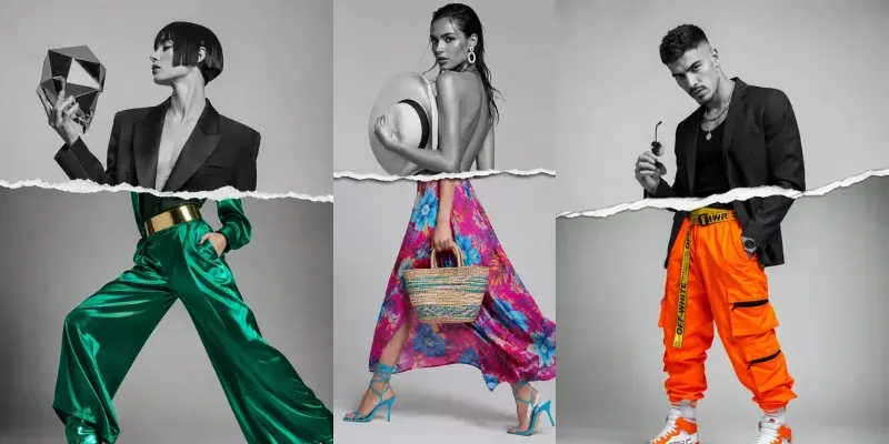 Torn Paper Split Color Fashion generated by undefined