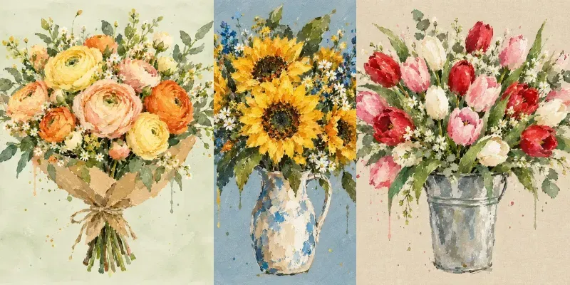 Flower Market Bouquet Art Generator