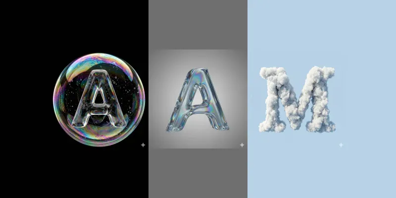 Hyperrealistic 3d Material Alphabet generated by undefined