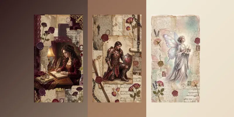 Valentine Fantasy Junk Journals generated by undefined