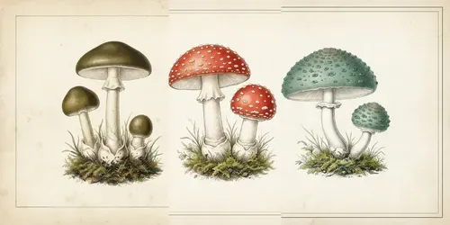 Vintage Botanical Mushroom Illustrators generated by gemini-image