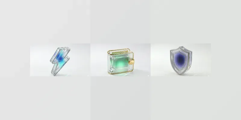 3D Glass Texture Icons