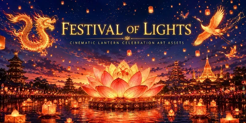 Lantern Festival Celebration Photography generated by undefined