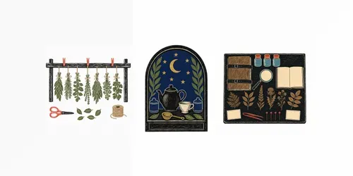 Retro Folk Botanical Apothecary Linocuts generated by chatgpt-image
