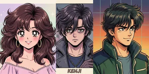 80s Retro Anime Portrait Studios generated by gemini-image