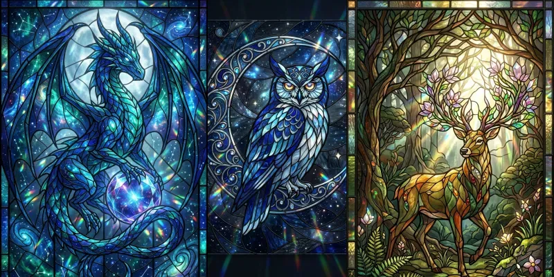 Surreal Stained Glass Fantasies generated by undefined