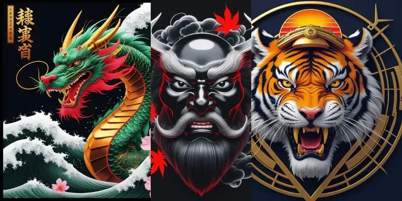 Neotraditional Japanese Graphic Tools generated by undefined