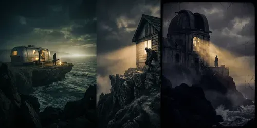 Moody Noir Cinematic Landscapes generated by gemini-image