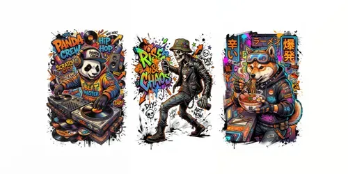 Streetwear Cartoon Tshirt Design Art generated by gemini-image