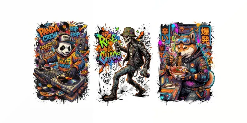 Streetwear Cartoon Tshirt Design Art generated by undefined