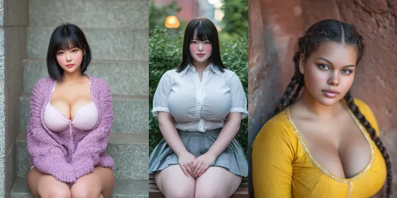 Ultrarealistic Chubby Woman Portraits generated by undefined