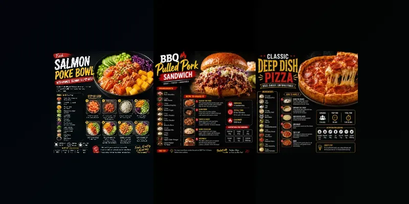 Dark Recipe Infographics Makers generated by undefined