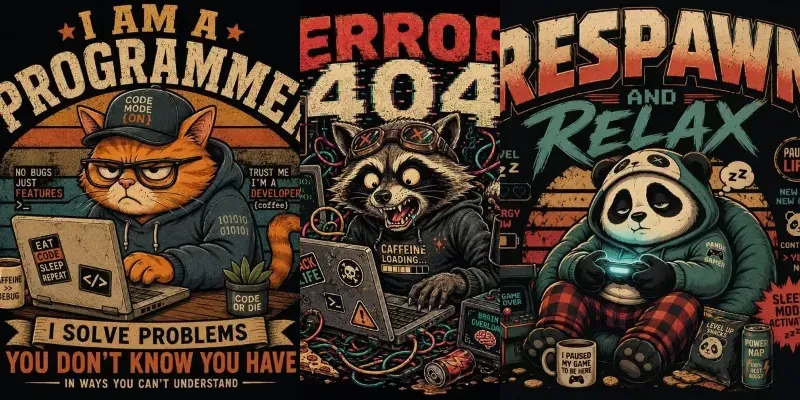 Retro Funny Animal Job Tshirt generated by undefined
