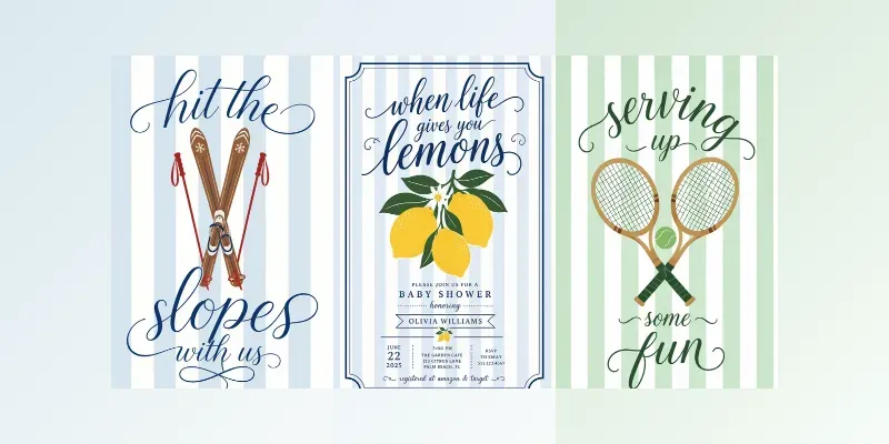 Preppy Striped Invitation Posters generated by undefined